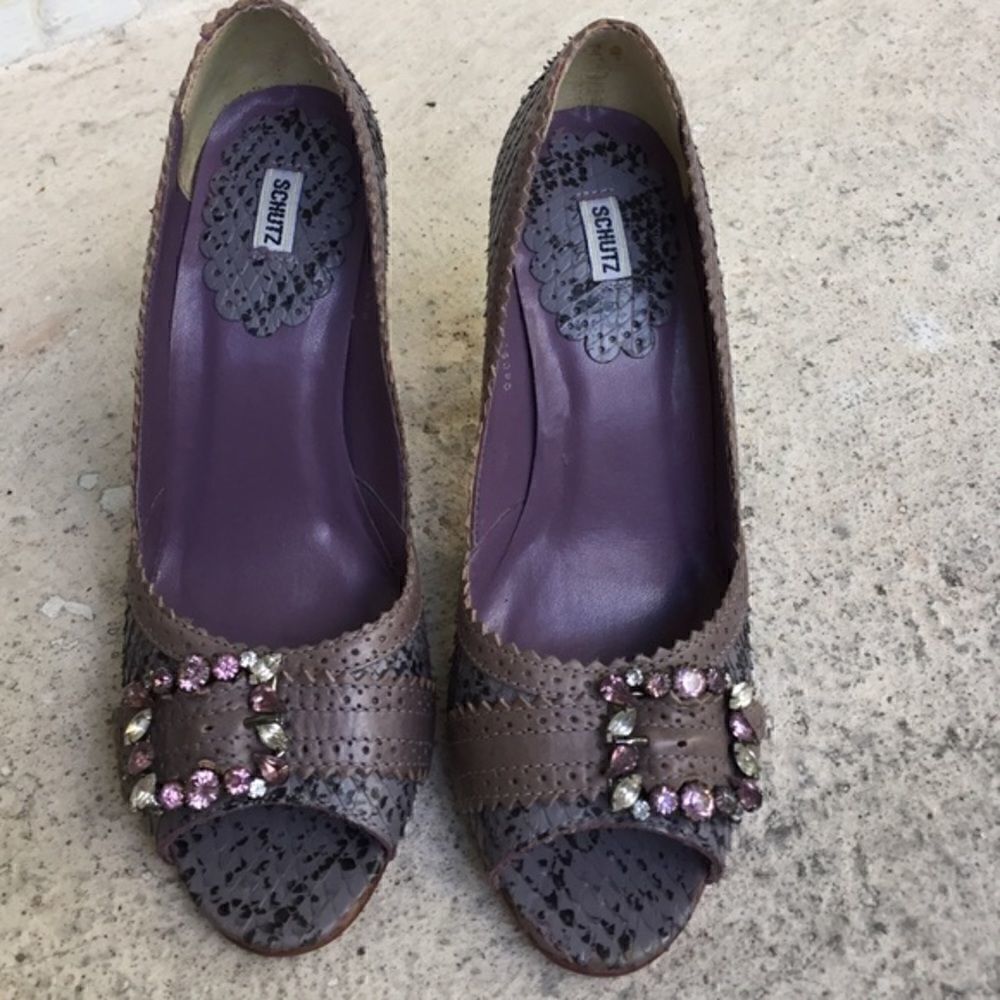 Schutz   lavender with rhinestone heels